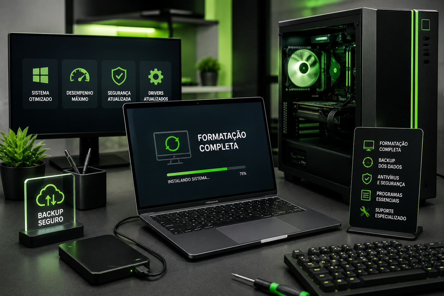 Formatação com backup em Brasília